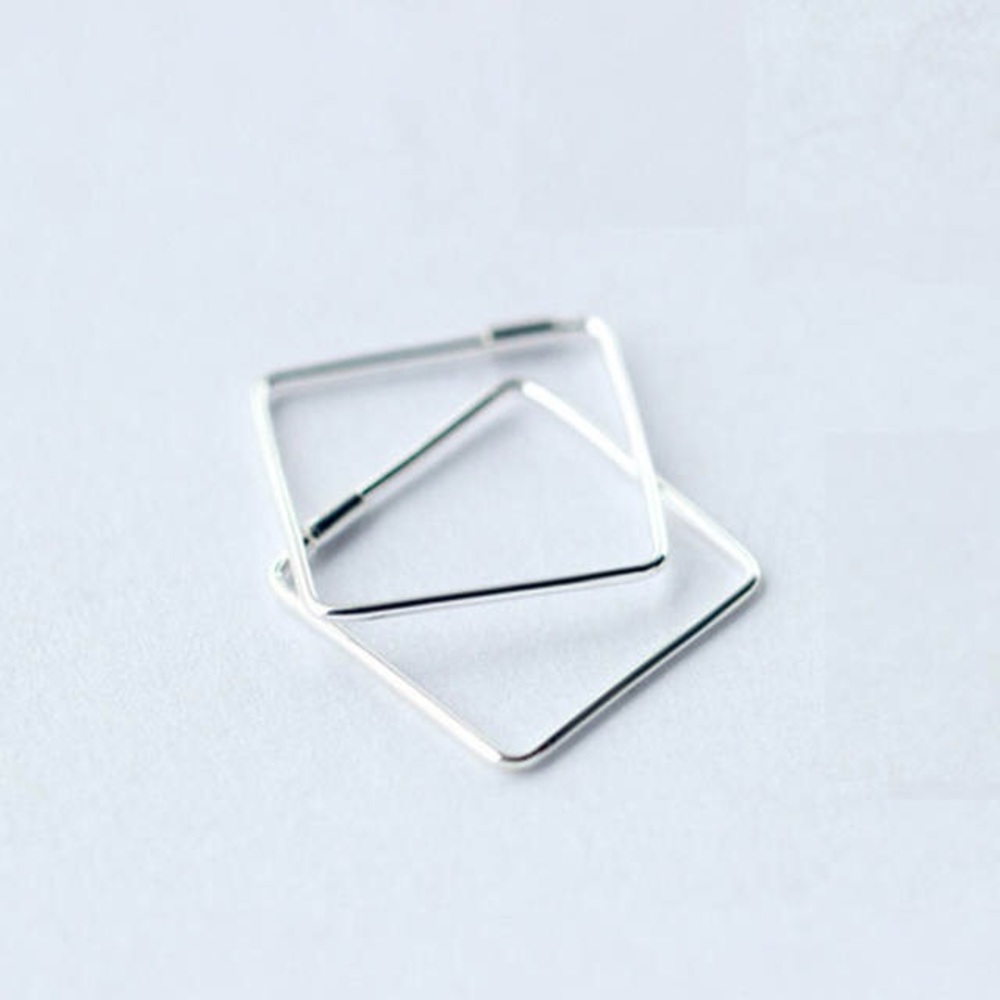 Minimalist Sterling Square Hoop Style